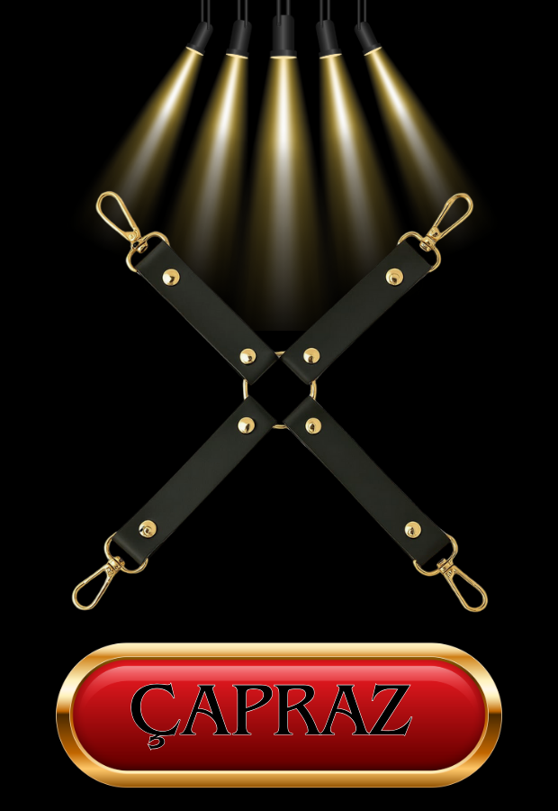 8 Parça Fantazi Seti | Gold Detaylı Peluş Kelepçe, Zincirli   Maske, Kırbaç ve Aksesuarlar