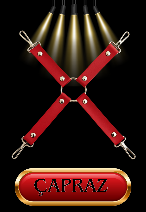 8 Parça Fantazi Seti | Kırmızı Peluş İç Yüzeyli Kelepçe Maske, Kırbaç ve Aksesuarlar