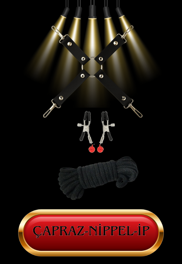 10 Parça Fantazi Seti | Kırmızı Peluş İç Yüzeyli Kelepçer, Maske, Paddle, İp ve Aksesuarlar