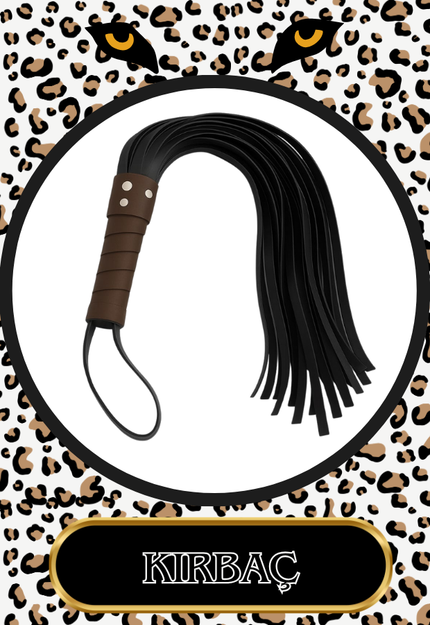 8 Parça Fantazi Seti | Leopar Peluş Detaylı Kelepçe, Zincirli   Maske, Kırbaç ve Aksesuarlar