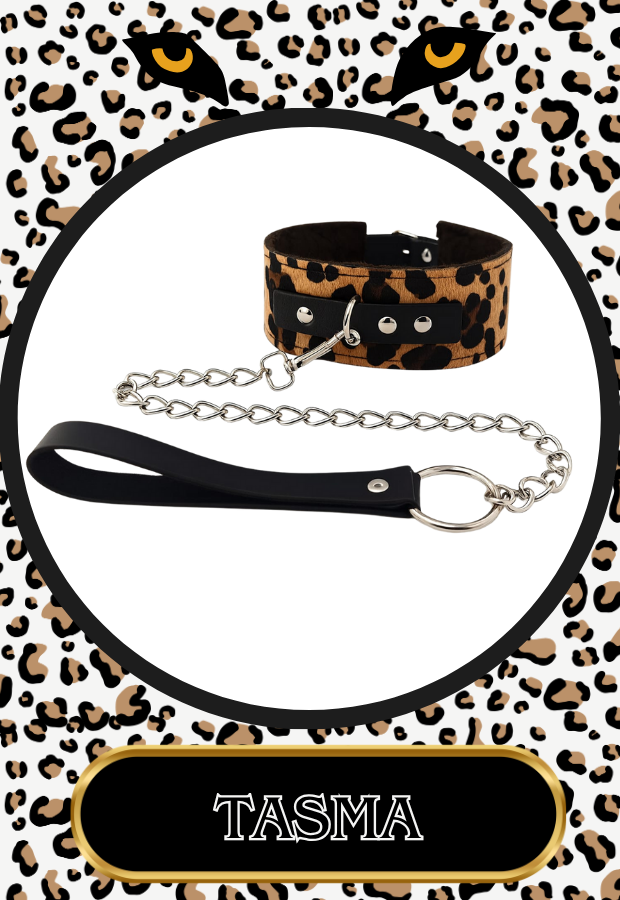 8 Parça Fantazi Seti | Leopar Peluş Detaylı Kelepçe, Zincirli   Maske, Kırbaç ve Aksesuarlar