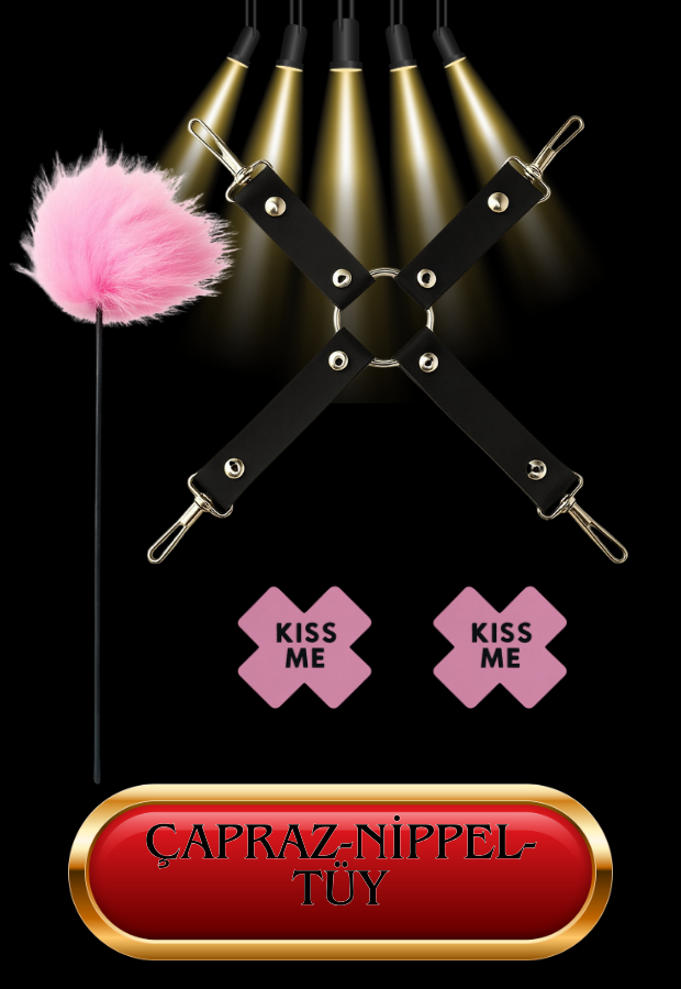 10 Parça Fantazi Seti | Pembe Peluş Kelepçe, Zincirli   Maske, Kırbaç, Tüy ve Aksesuarlar