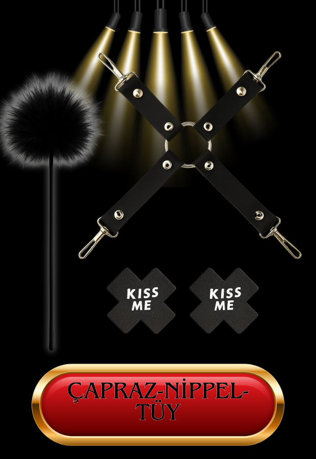 10 Parça Fantazi Seti | Siyah Peluş Kelepçe, Zincirli   Maske, Kırbaç, Tüy ve Aksesuarlar