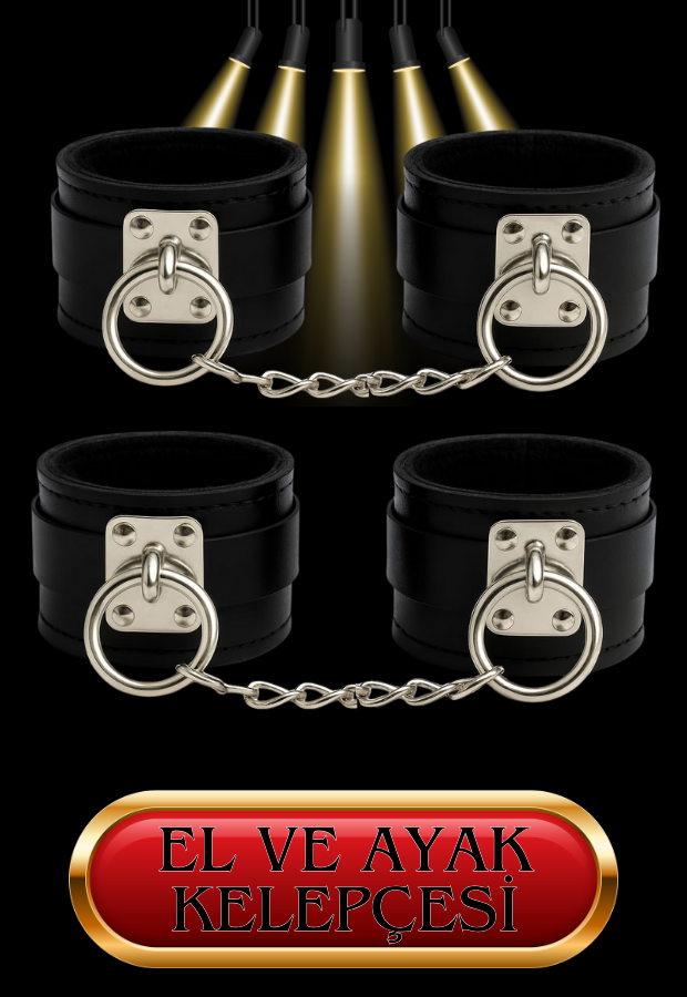 10 Parça Fantazi Seti | Siyah Peluş Kelepçe, Zincirli   Maske, Kırbaç, Tüy ve Aksesuarlar