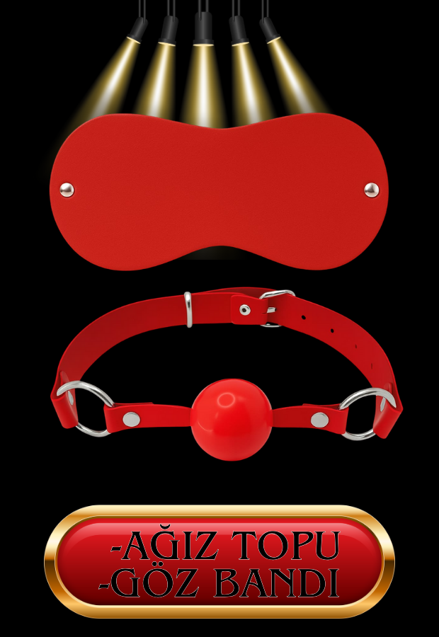 10 Parça Fantazi Seti | Kırmızı Peluş Kelepçe, Zincirli   Maske, Kırbaç, Tüy ve Aksesuarlar