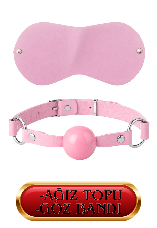 Pembe Fantazi Aksesuar Seti – Maske, Kelepçe, Göz Bandı 10 parça