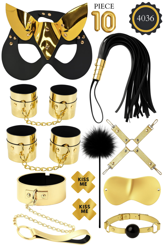 10 Parça Fantazi Aksesuar Seti – Maske, Kelepçe vb.