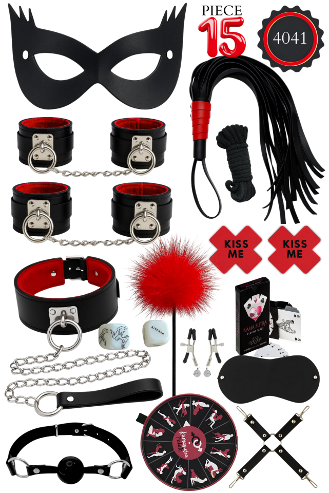 15 Parça Fantazi Aksesuar Seti – Maske, Kelepçe vb.