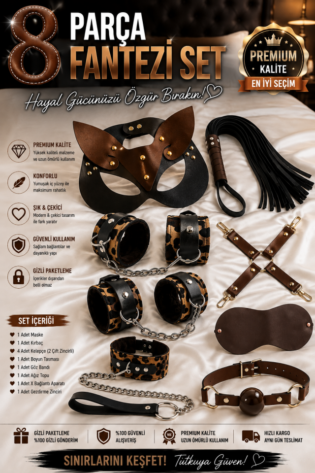 Leopar Fantezi Set 8 Parça