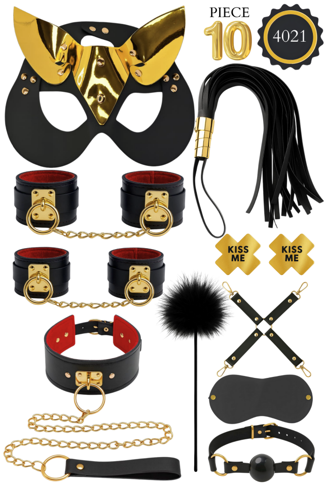 10 Parça Siyah Gold Fantazi Set