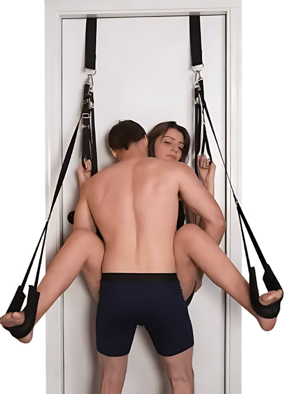 Pembe Siyah Fantazi Askılı Body Harness Seti
