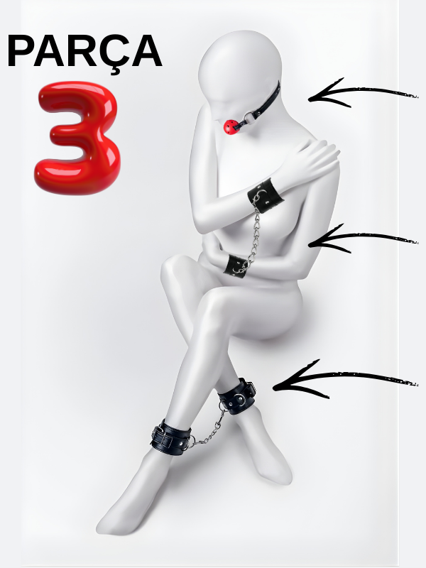 3 Parça Siyah Zincirli Body Harness Seti