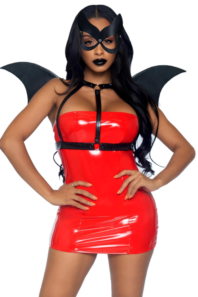 Halloween Kadın Siyah Yarasa Kanat ve Maske Seti – Cadılar Bayramı Kostüm Aksesuarı